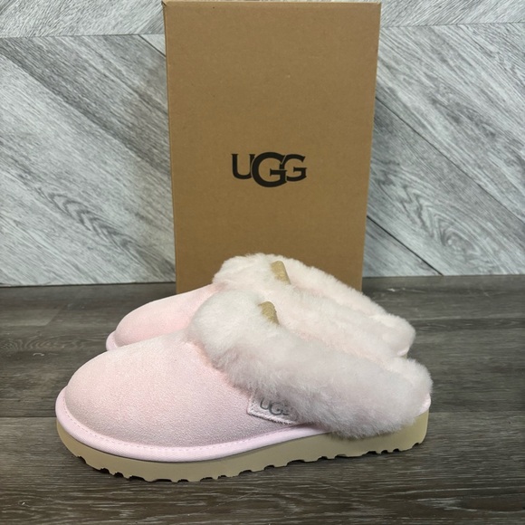 UGG | Cluggette Sheepskin Suede Slippers Pink Rosetta LIMITED STOCK Valentines - Picture 3 of 8